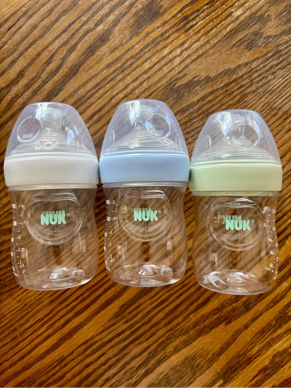 Nuk Clear White Baby Bottles - Pack of 3